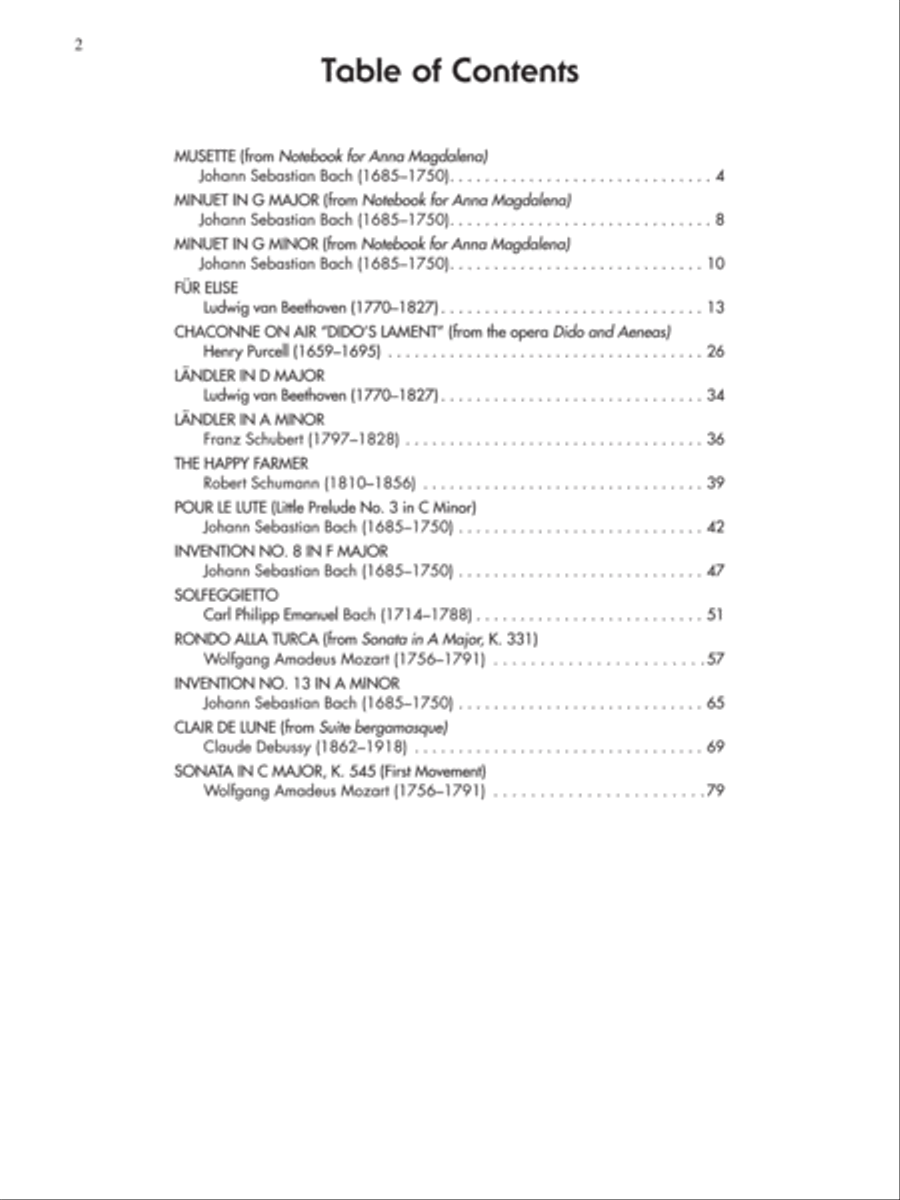 15 Classical Masterpieces with Added Second Piano Parts Small Ensemble scores gallery preview page 2
