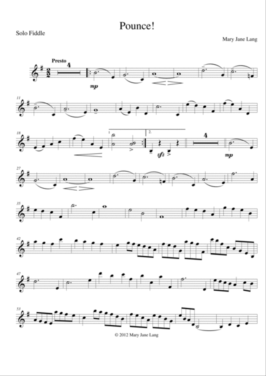 Pounce! Violin Solo scores gallery preview page 3