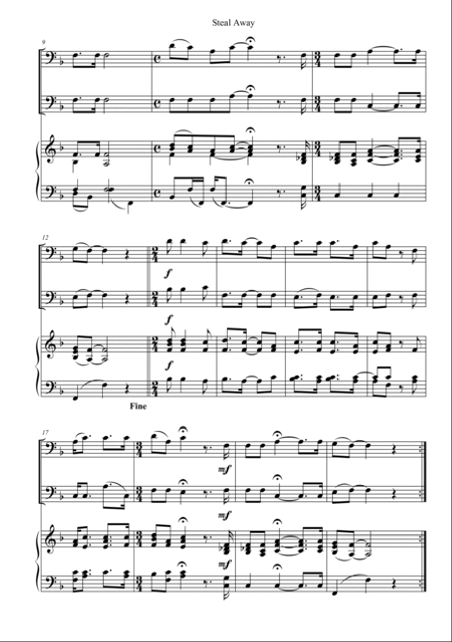 Steal Away Trombone Solo scores gallery preview page 2