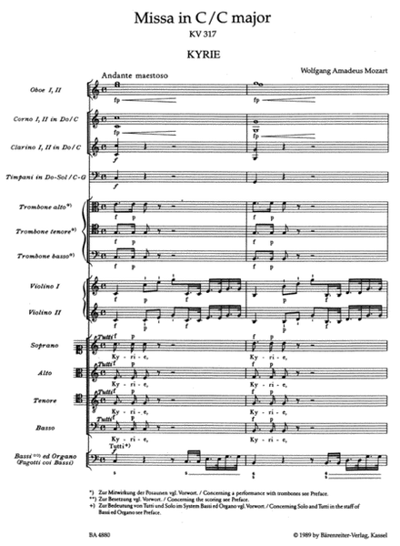 Missa C major, KV 317 'Coronation Mass'