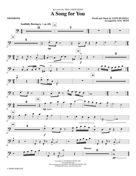 A Song For You (arr. Mac Huff) - Trombone