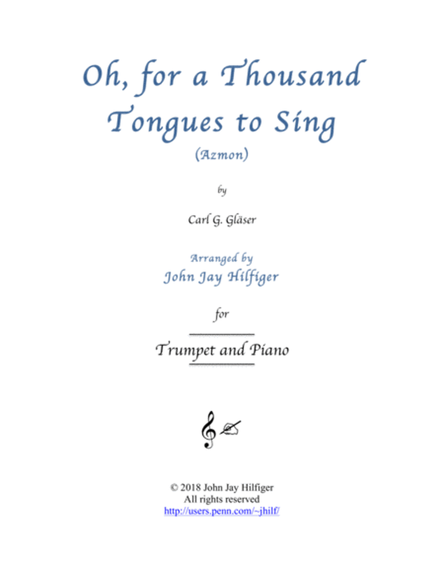 Oh, for a Thousand Tongues to Sing for Trumpet and Piano image number null