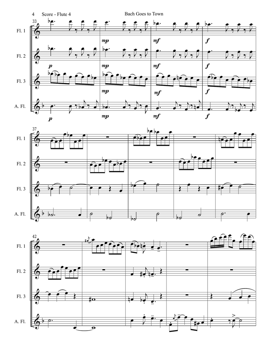 Bach Goes To Town Woodwind Quartet scores gallery preview page 5