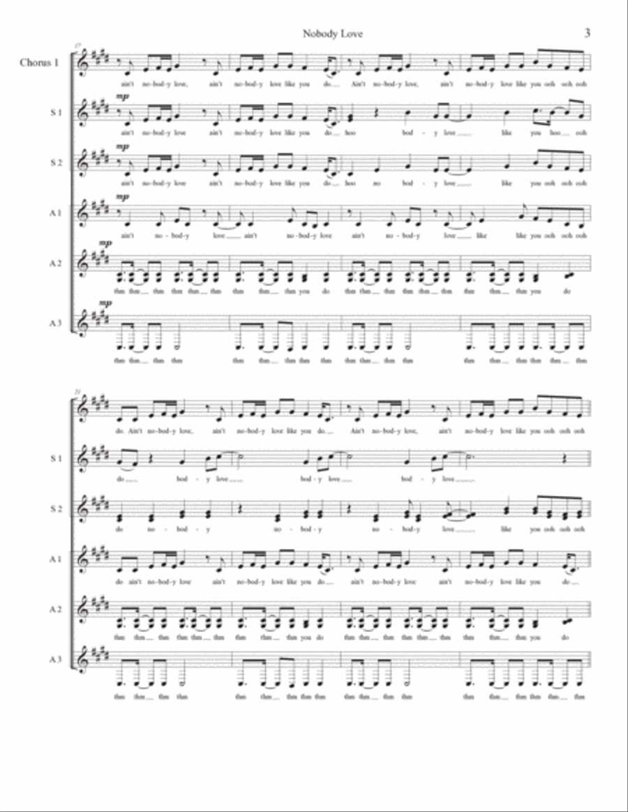 Nobody Love Nobody Love SSA scores gallery preview page 3