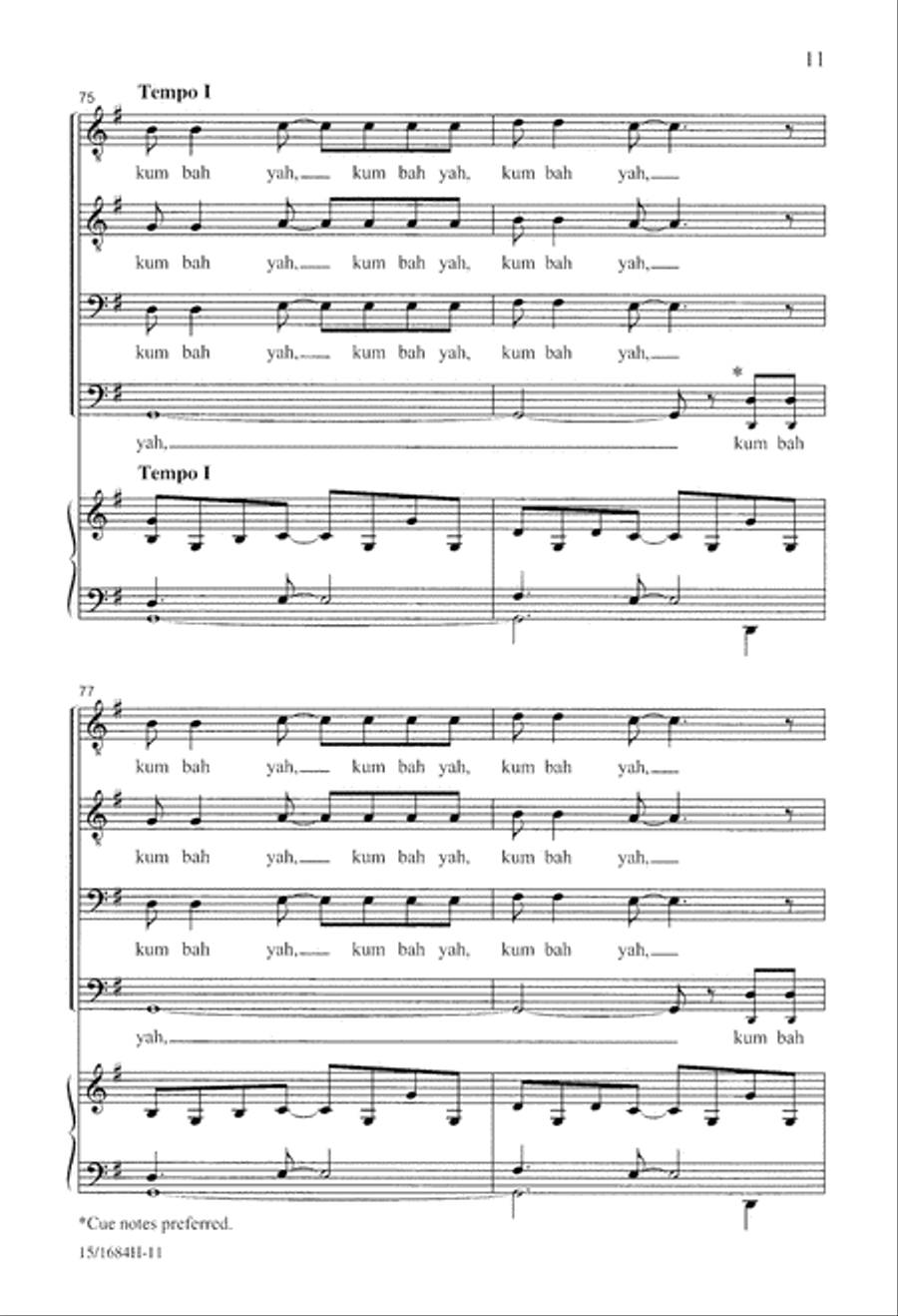 Kum Bah Yah Kum Bah Yah TTBB scores gallery preview page 12