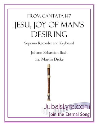 Book cover for Jesu, Joy of Man's Desiring (Soprano Recorder and Keyboard)