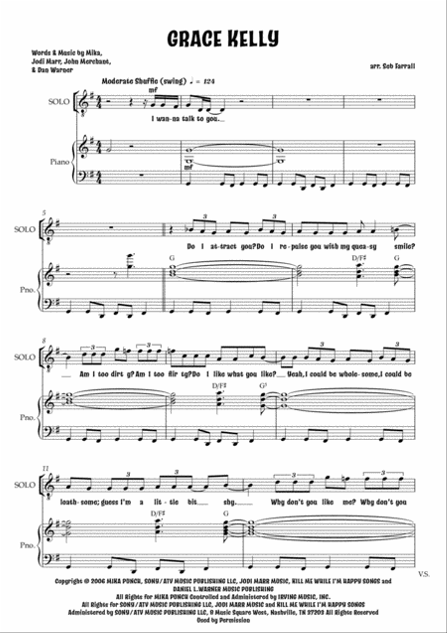 Grace Kelly Grace Kelly 4-Part scores gallery preview page 1