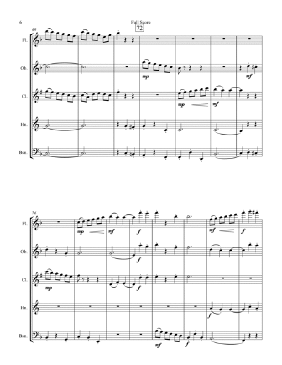 I'd Do Anything Woodwind Quintet scores gallery preview page 6