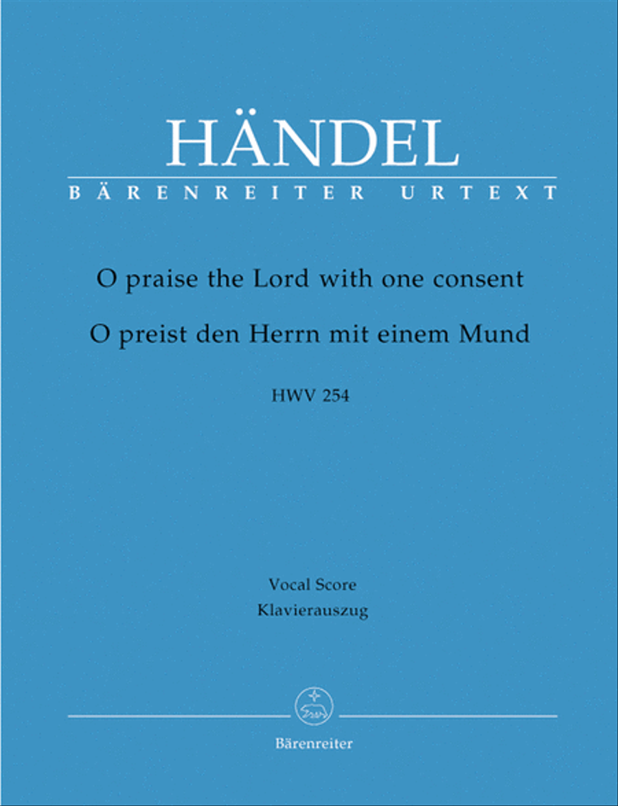 O praise the Lord with one consent HWV 254 4-Part scores gallery preview page 1