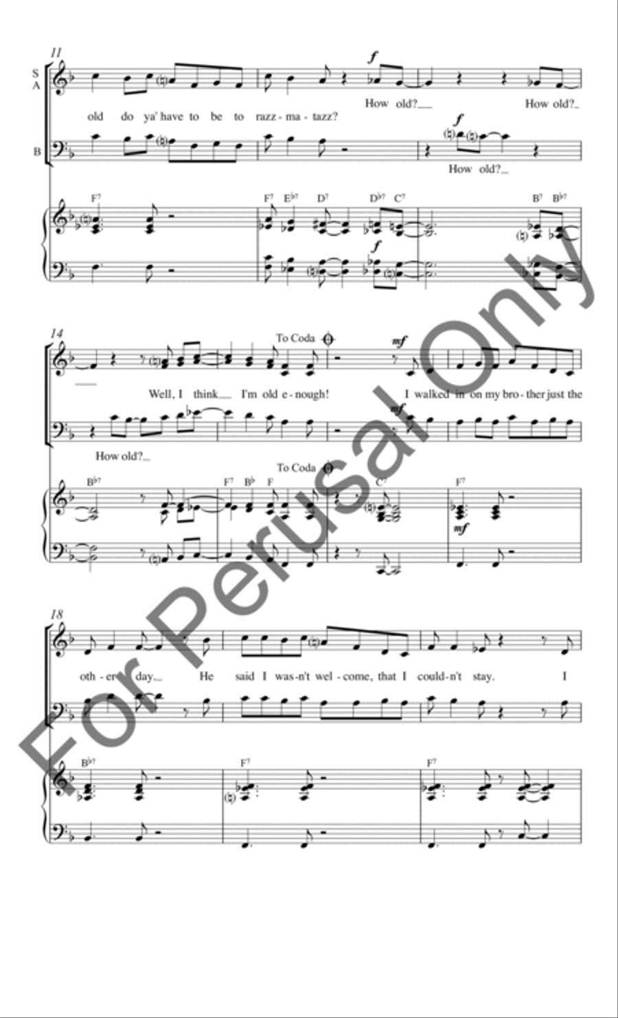 How Old Do Ya' Have To Be To Sing The Blues 3-Part scores gallery preview page 3