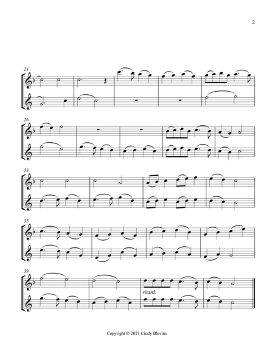 Deck the Halls, Bb Clarinet and Alto Sax Duet Woodwind Duet scores gallery preview page 3