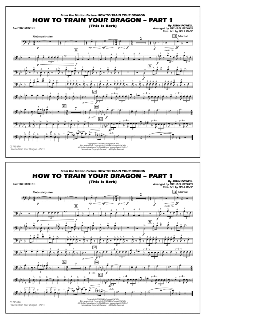 How To Train Your Dragon Part 1 - 2nd Trombone