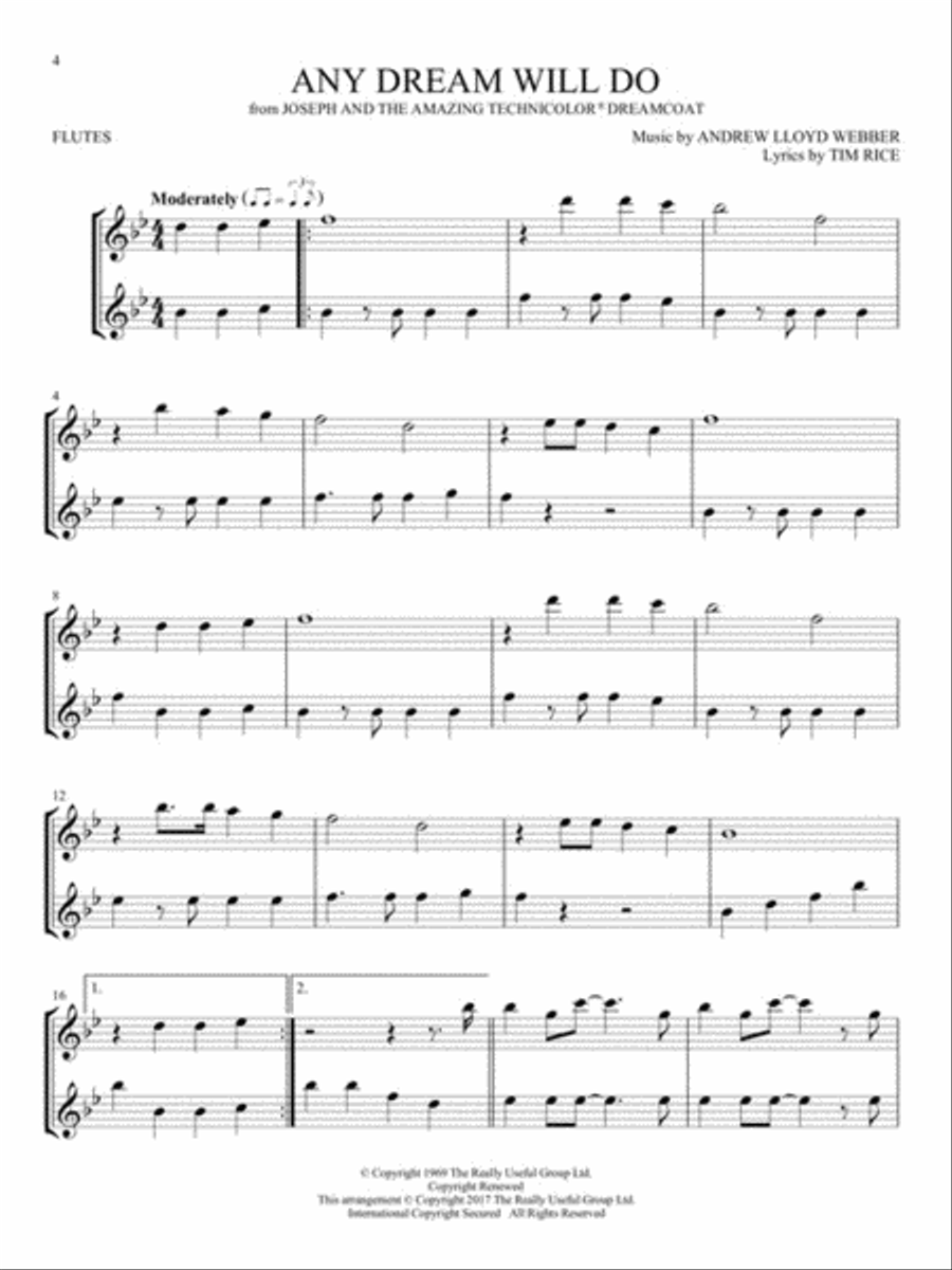 Broadway Songs for Two Flutes Flute Duet scores gallery preview page 3