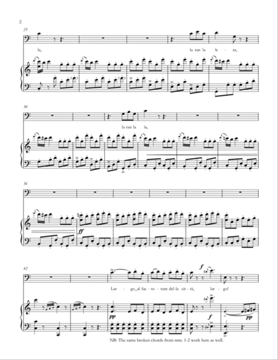 Largo al factotum (Figaro's aria) from Il barbiere di Siviglia - Accessible Accompaniments Edition Voice Solo scores gallery preview page 2