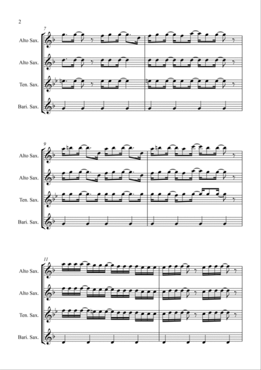 Stayin' Alive Stayin' Alive Saxophone Quartet scores gallery preview page 2