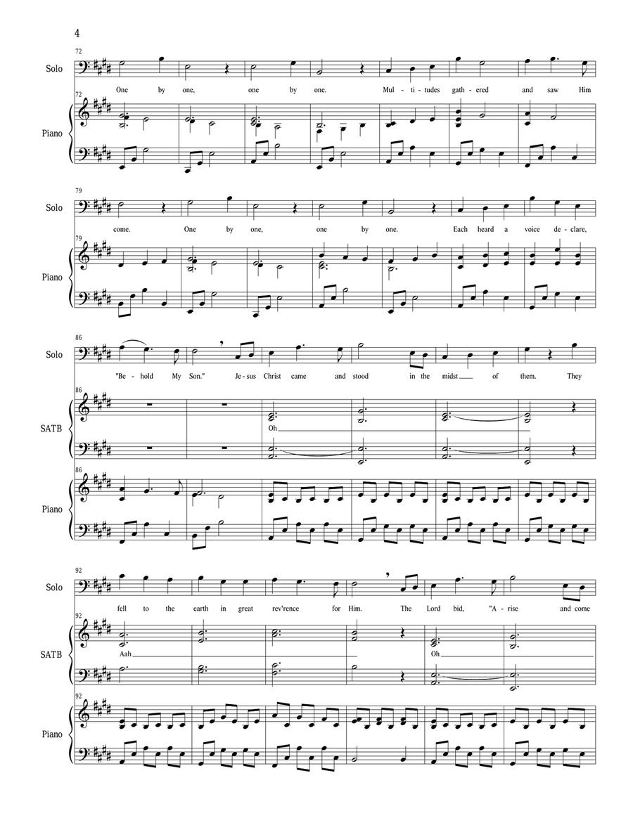 One by One - SATB (Paul Cardall, David A. Bednar) 4-Part scores gallery preview page 5