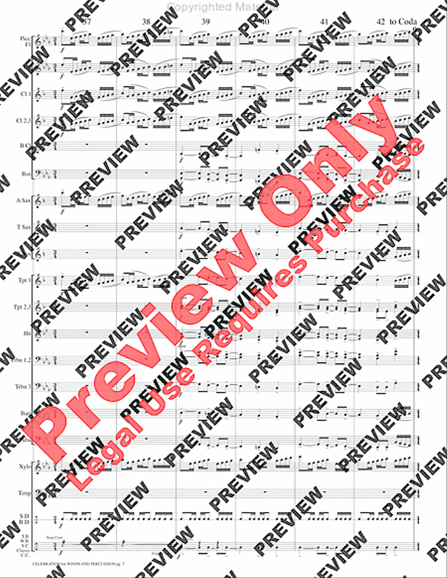 Celebration for Winds and Percussion Concert Band scores gallery preview page 10