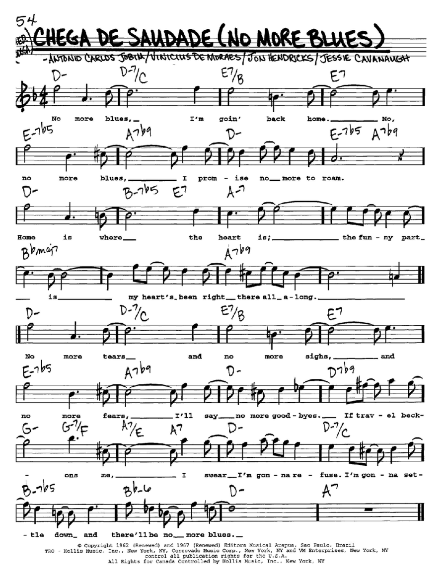 Chega De Saudade (No More Blues) Voice scores gallery preview page 1
