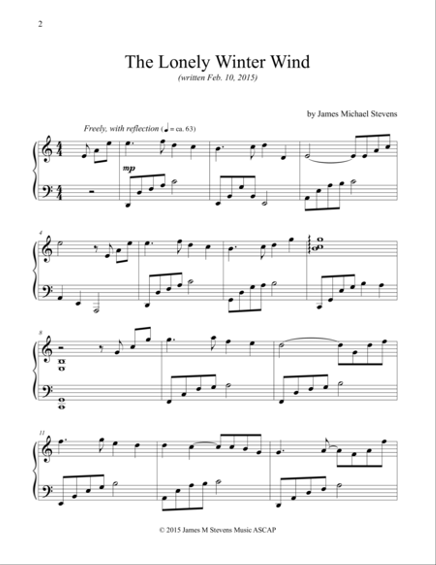 The Lonely Winter Wind The Lonely Winter Wind Piano Solo scores gallery preview page 1