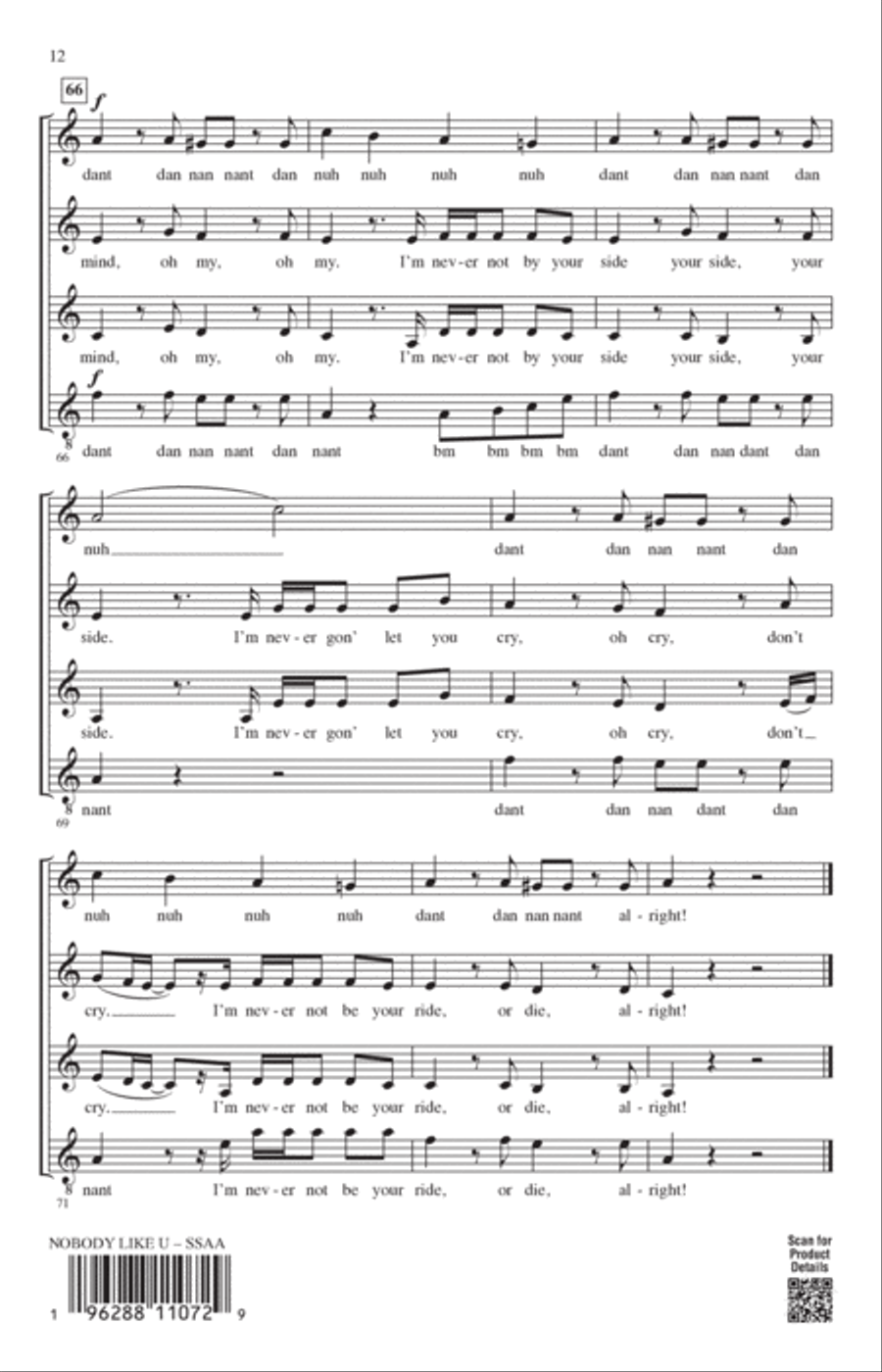 Nobody Like U (from Turning Red) (arr. Deke Sharon) SSAA scores gallery preview page 11