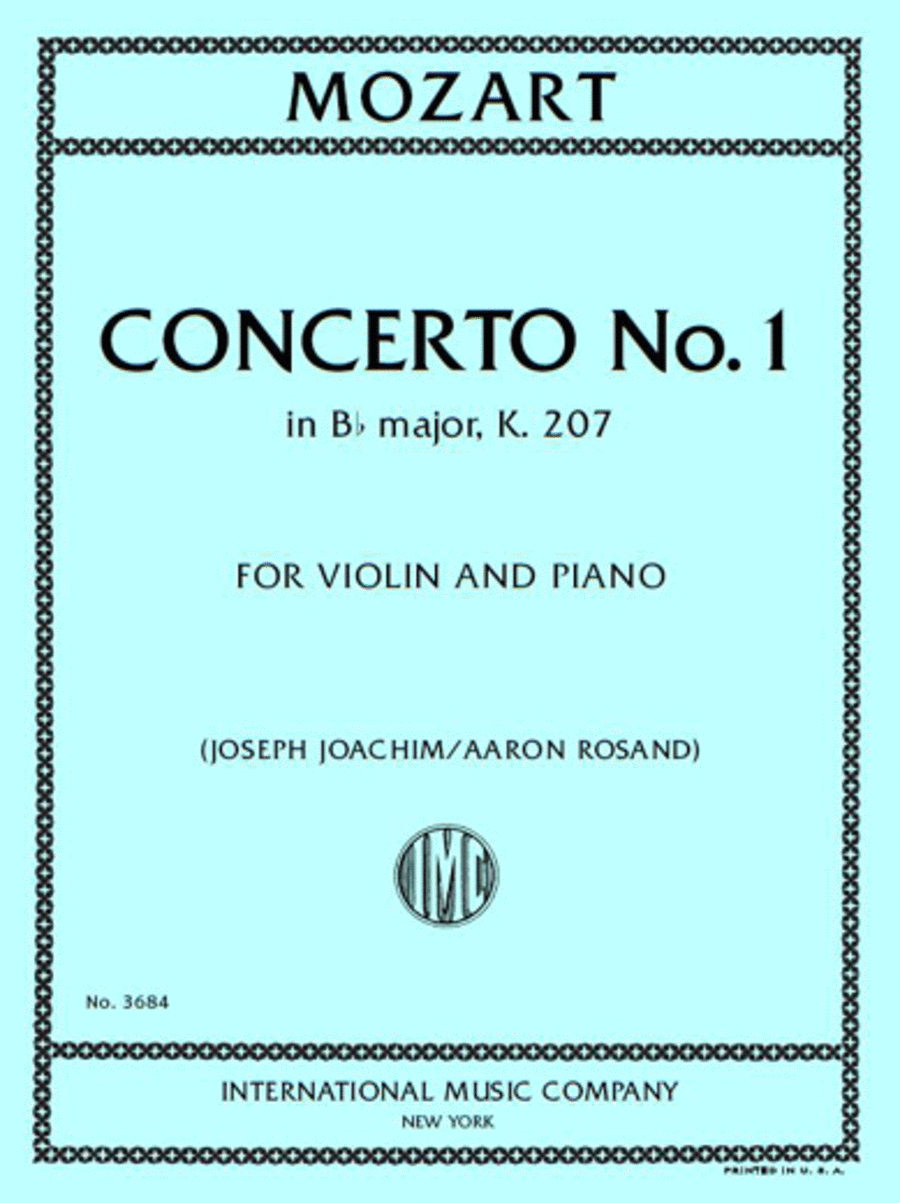 Concerto No. 1 In B Flat Major, K. 207 Violin Solo scores gallery preview page 1