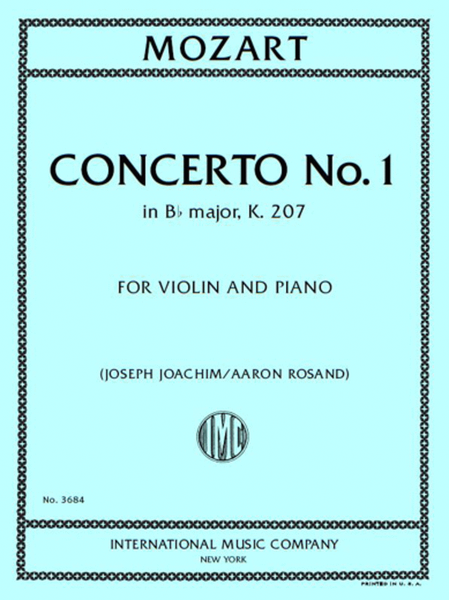Concerto No. 1 In B Flat Major, K. 207