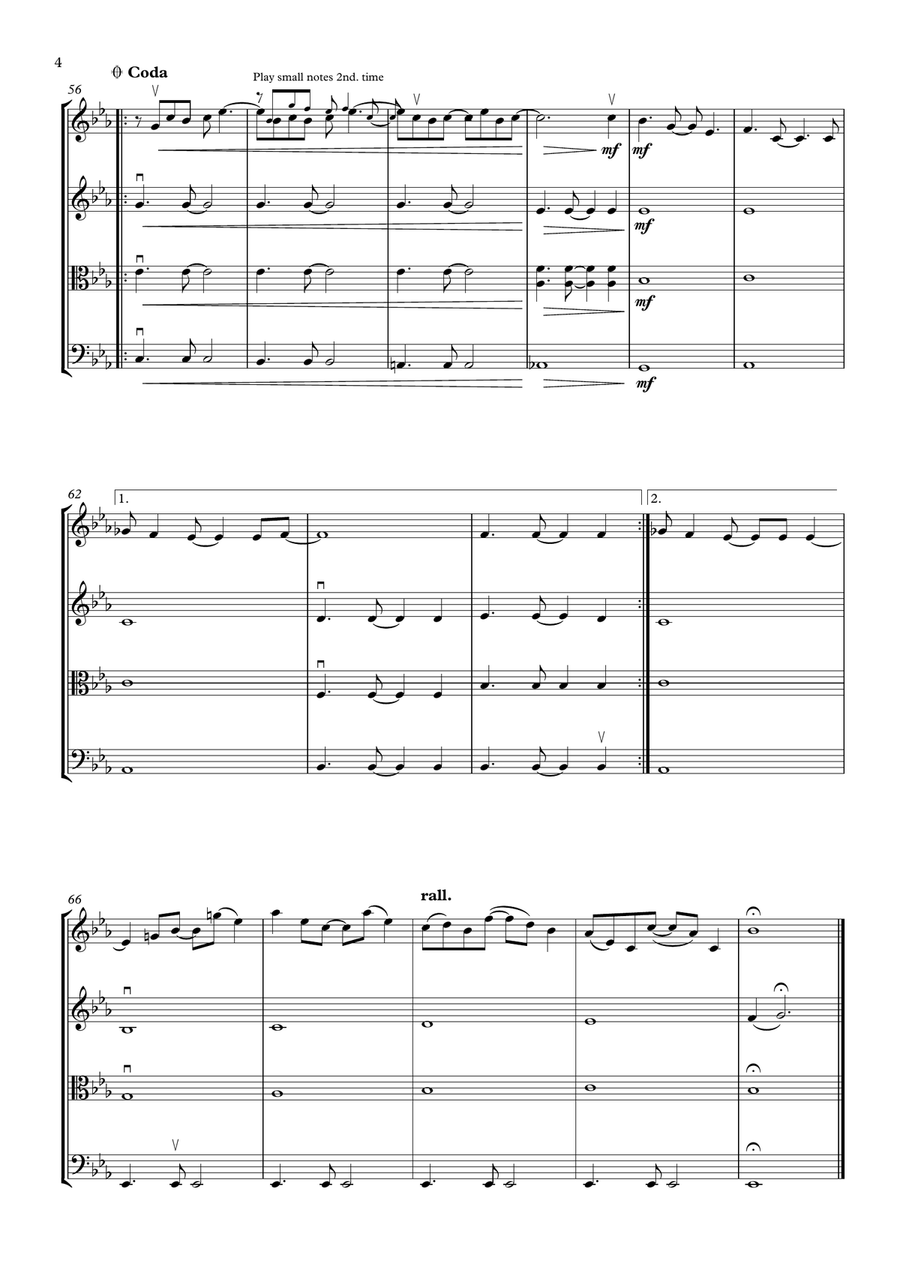 Your Song String Quartet scores gallery preview page 4