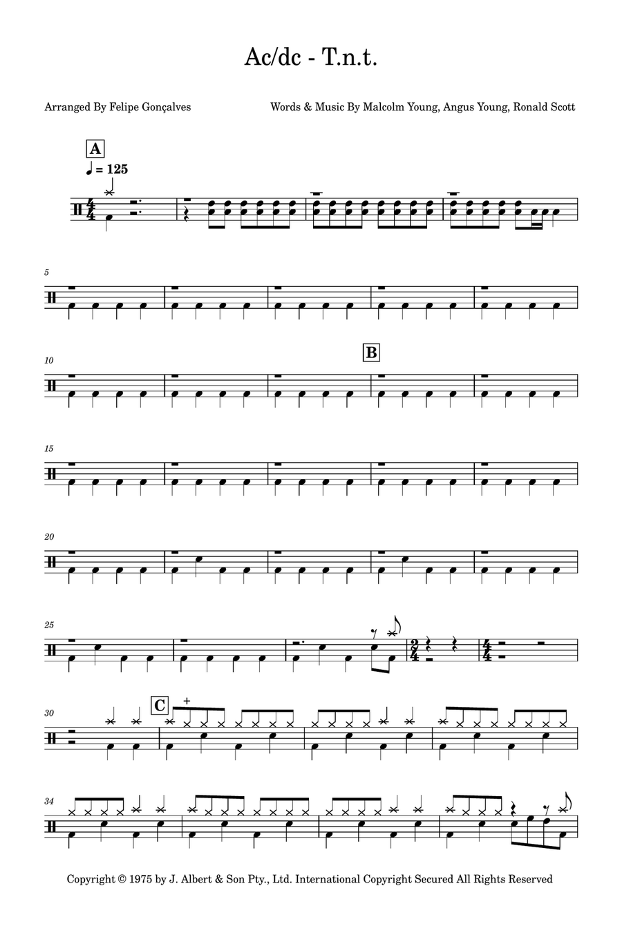 T.n.t. T.n.t. Drum Set scores gallery preview page 1