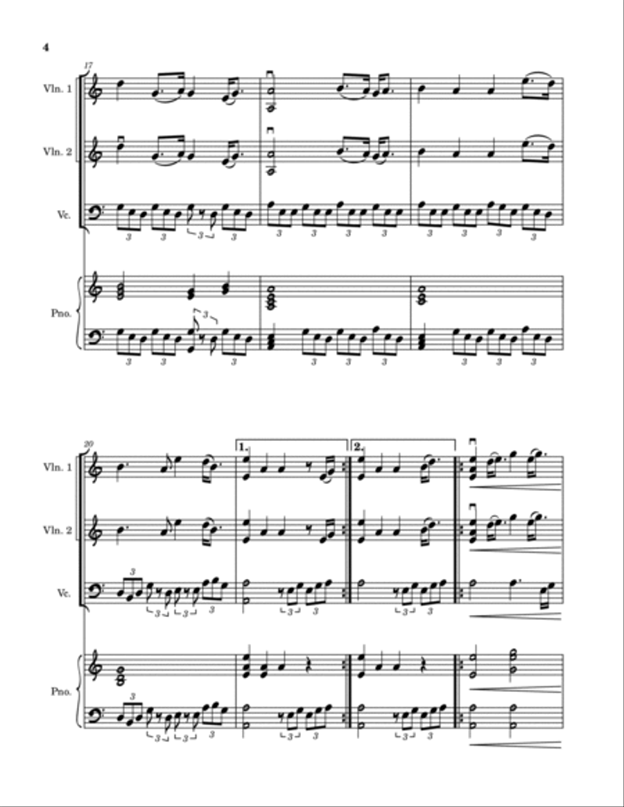 Fingal's Cave - Scottish Traditional - Violin, Piano, cello Piano Trio scores gallery preview page 4