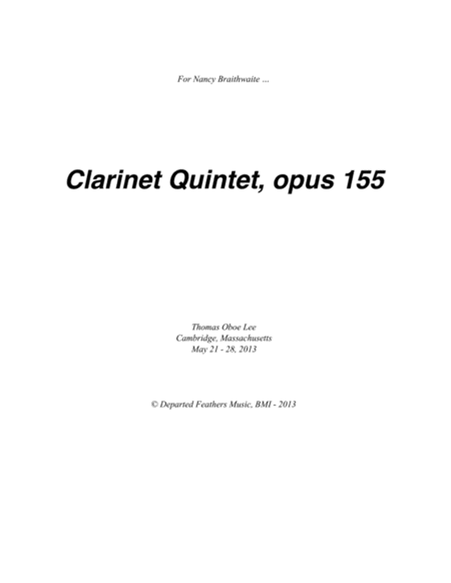 Clarinet Quintet, opus 155 (2013) image number null