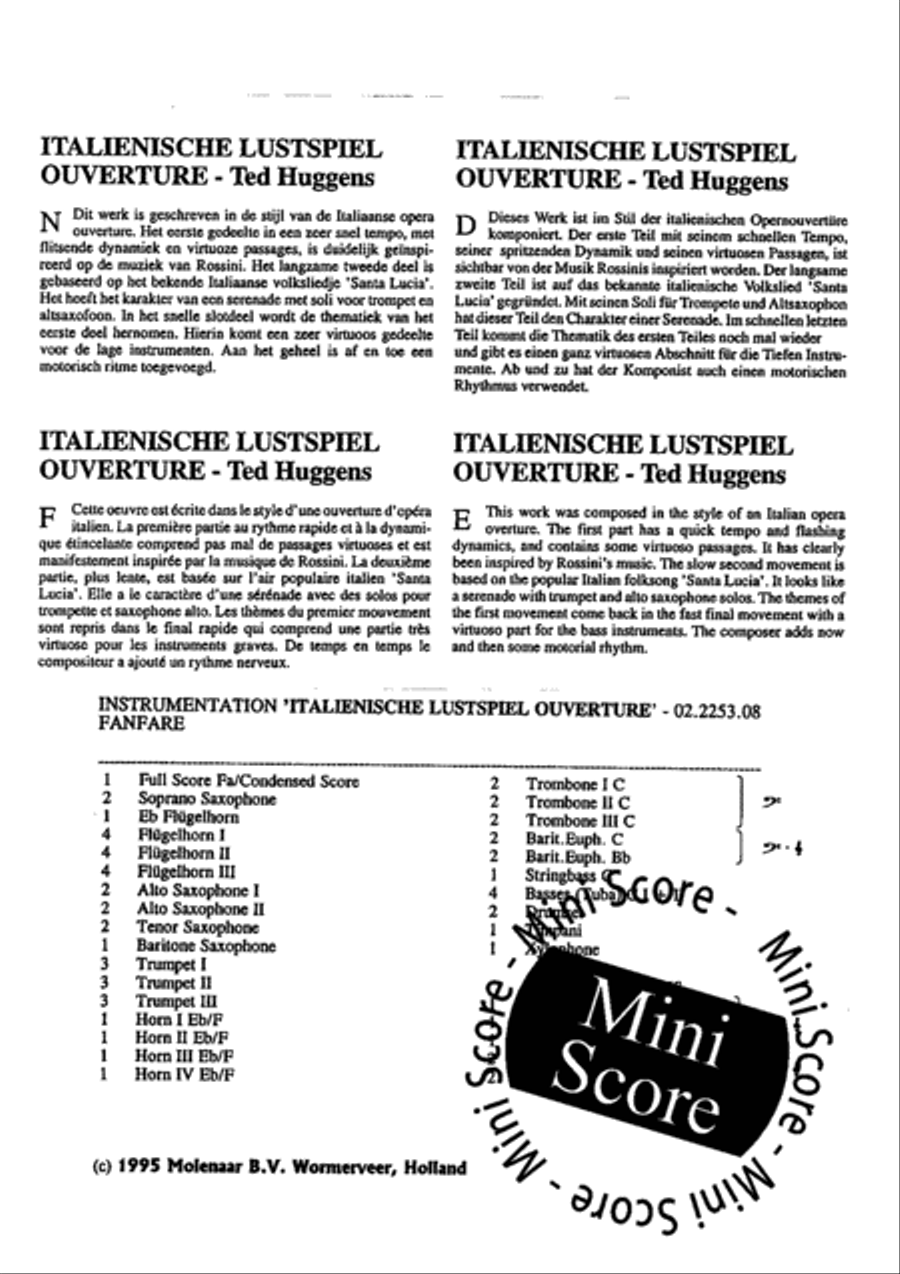 Italienische Lustspiel Ouverture Concert Band scores gallery preview page 4