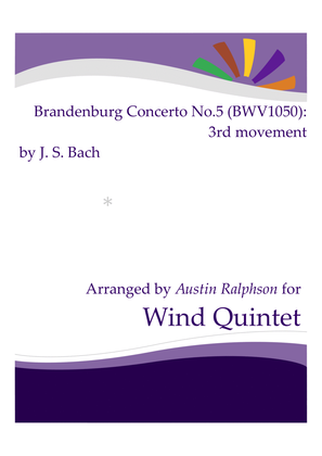 Book cover for Brandenburg Concerto No.5, 3rd movement - wind quintet