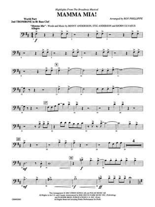 Mamma Mia! -- Highlights from the Broadway Musical: (wp) 2nd B-flat Trombone B.C.