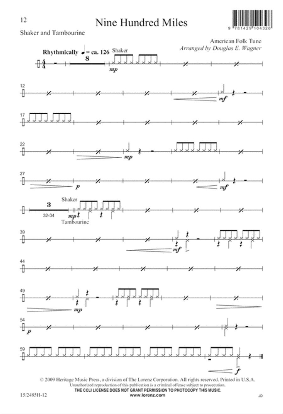 Nine Hundred Miles 3-Part scores gallery preview page 12
