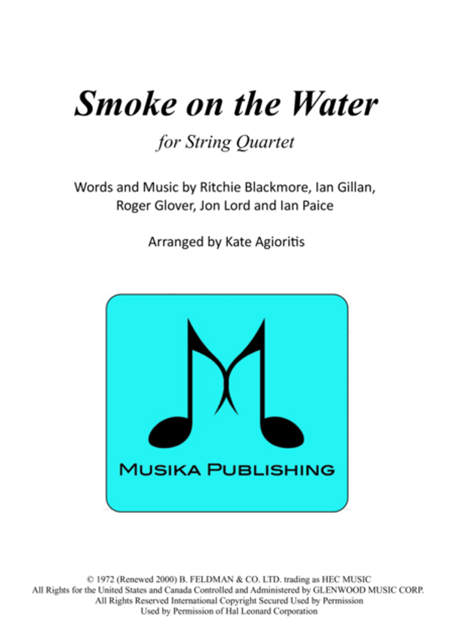 Smoke On The Water String Quartet scores gallery preview page 1