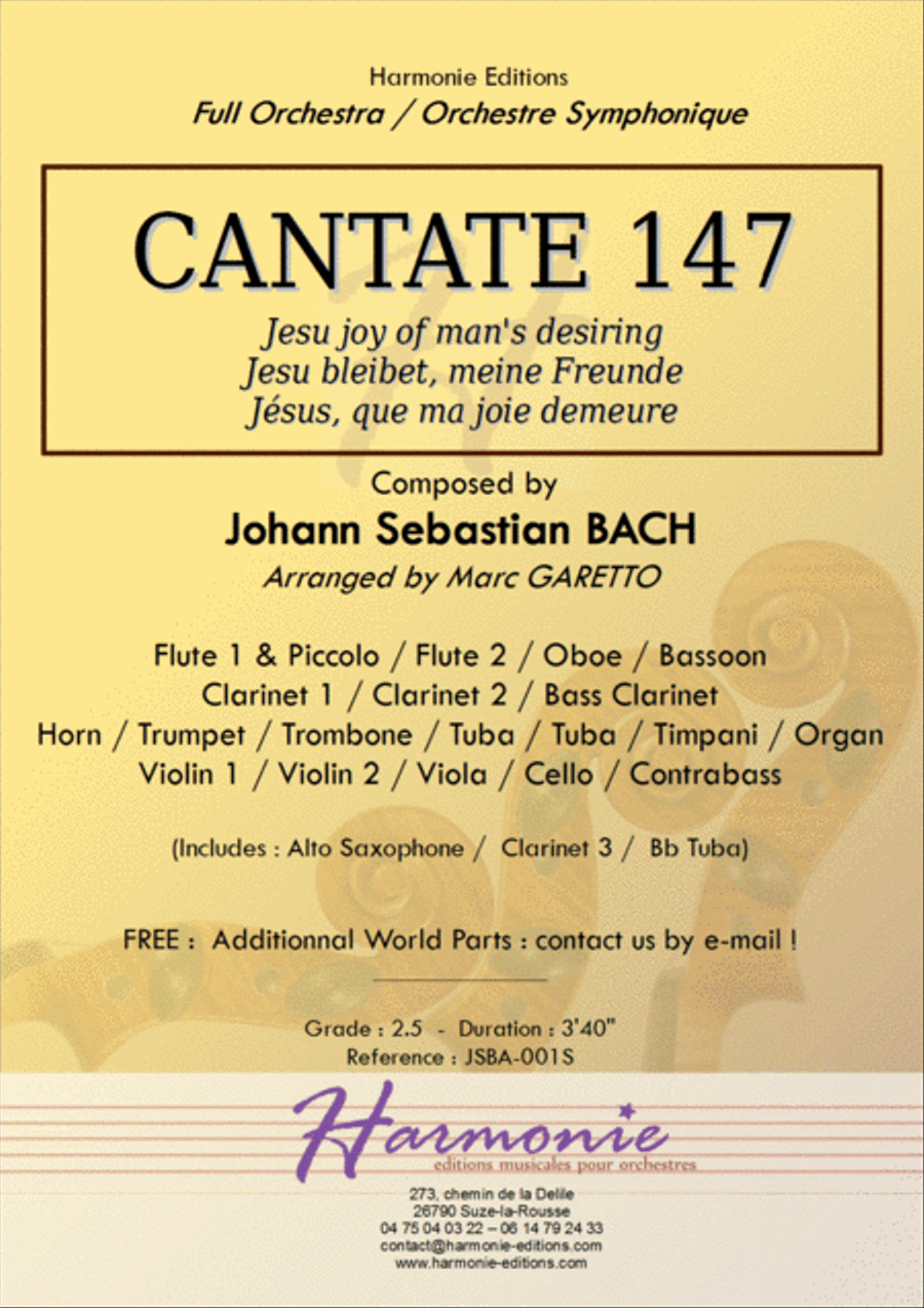 Cantate 147 - Jesu joy of man's desiring // Jesu bleibet, meine Freunde // FULL ORCHESTRA Full Orchestra scores gallery preview page 1