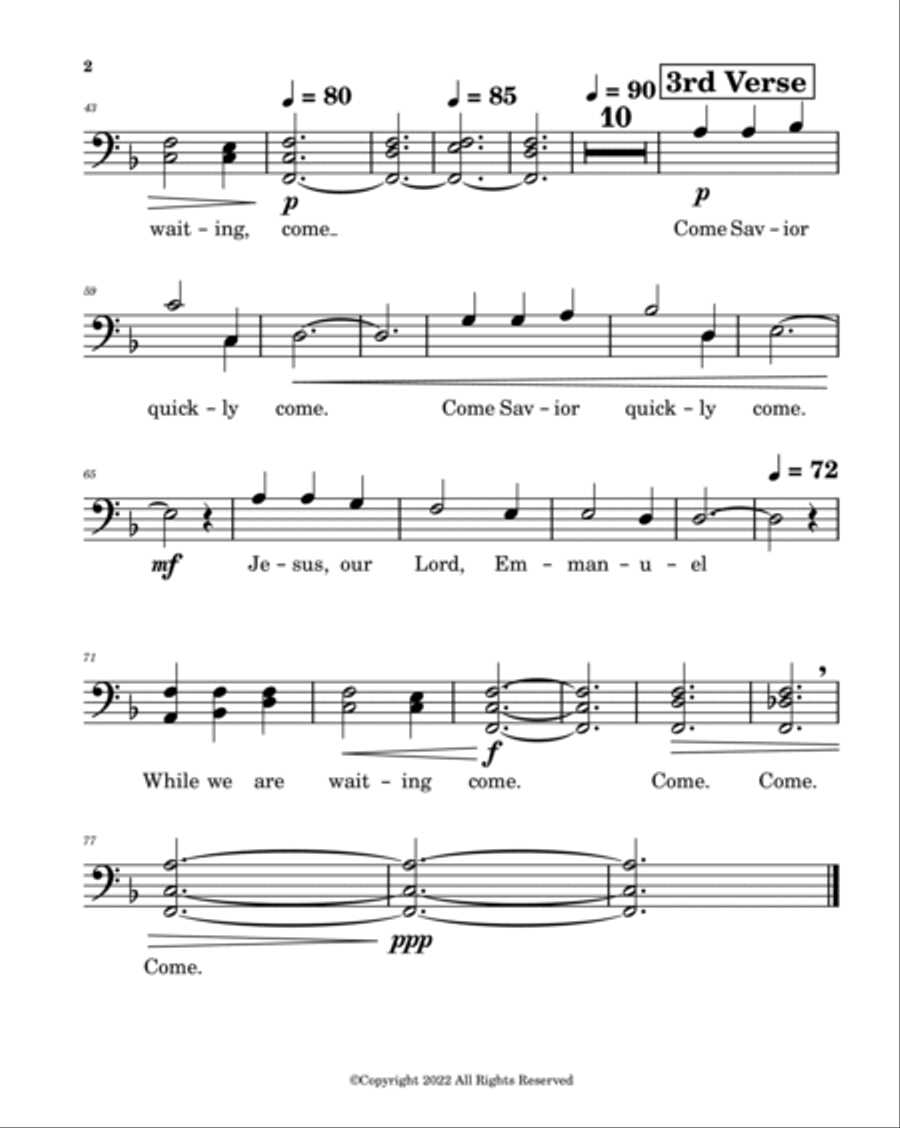 While We Are Waiting, Come 4-Part scores gallery preview page 5