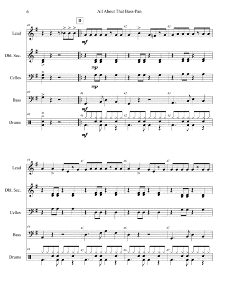 All About That Bass Large Ensemble scores gallery preview page 6