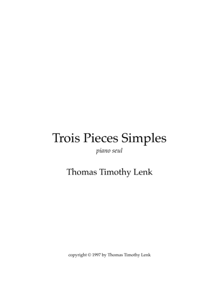 Trois Pieces Simple (piano seul) image number null