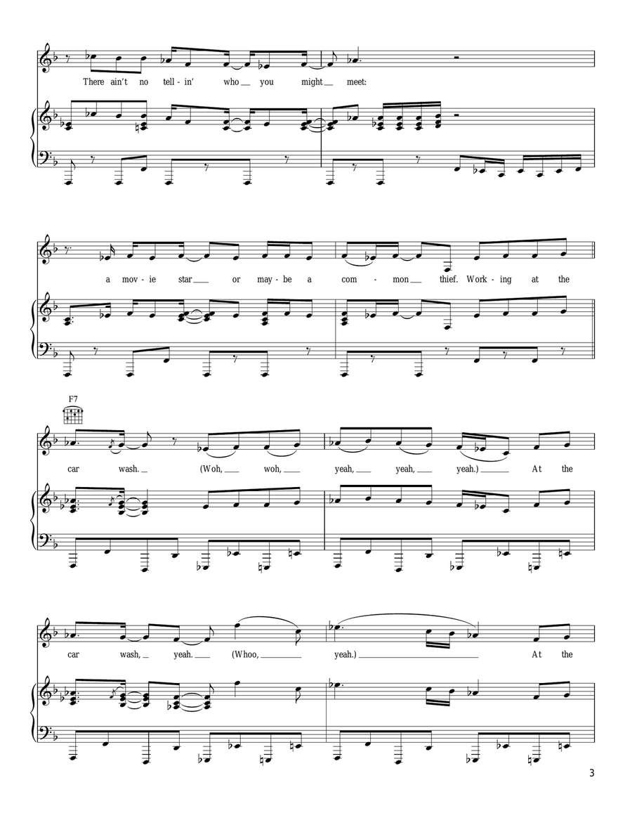 Car Wash Piano, Vocal, Guitar scores gallery preview page 3