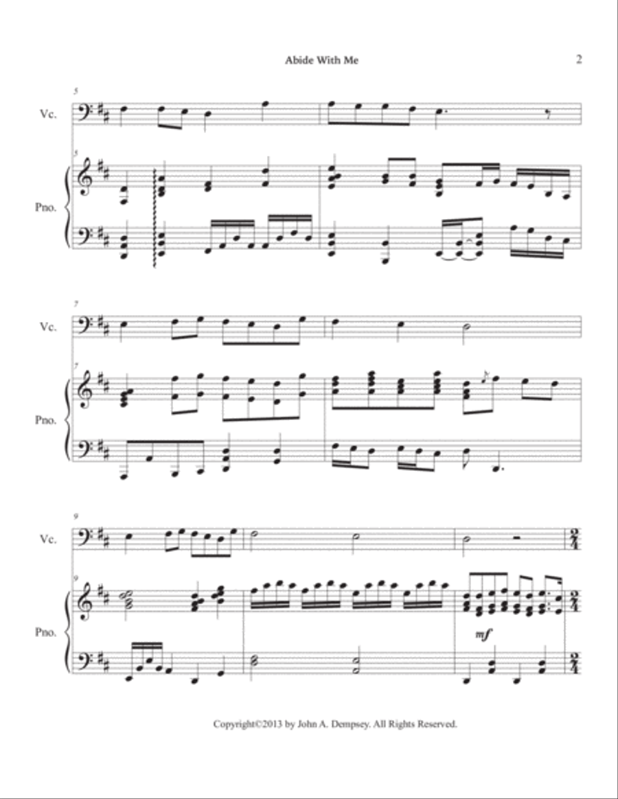 Abide With Me (Cello and Piano) Piano scores gallery preview page 6