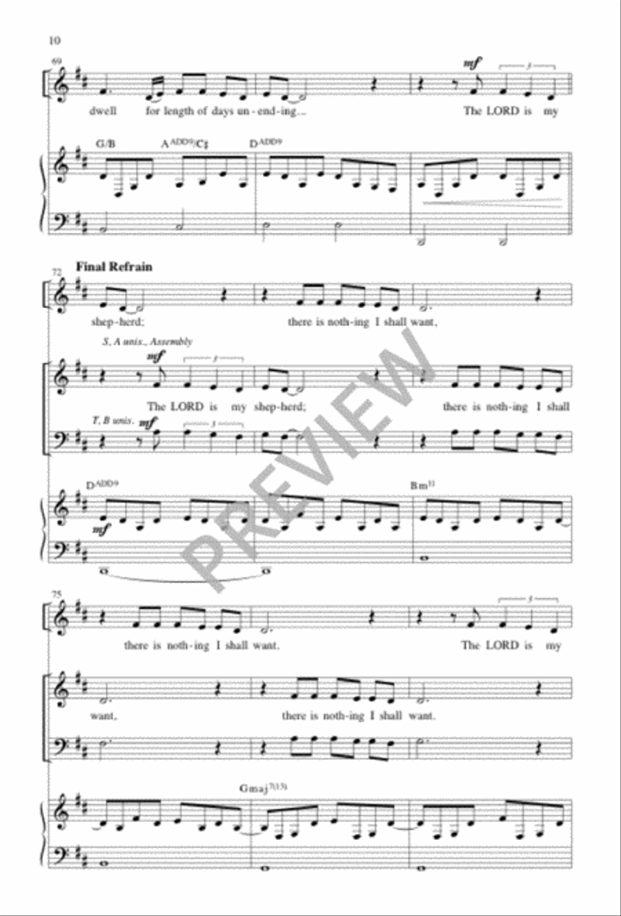 The Lord Is My Shepherd 2-Part scores gallery preview page 10