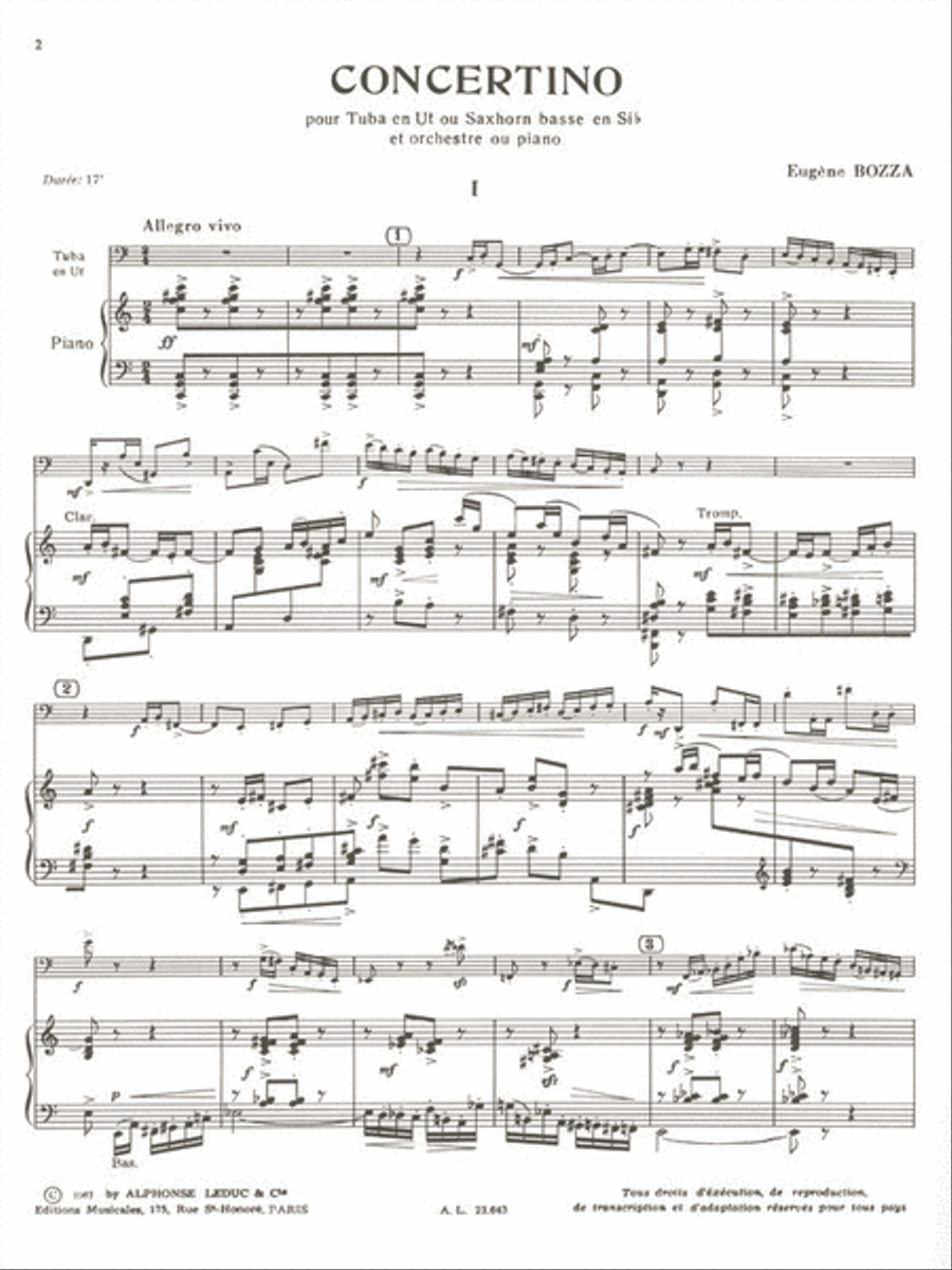 Concertino (tubo/saxhorn And Piano) Tuba scores gallery preview page 2