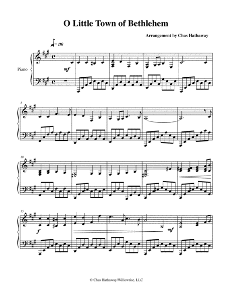 O Little Town of Bethlehem, Piano Solo image number null
