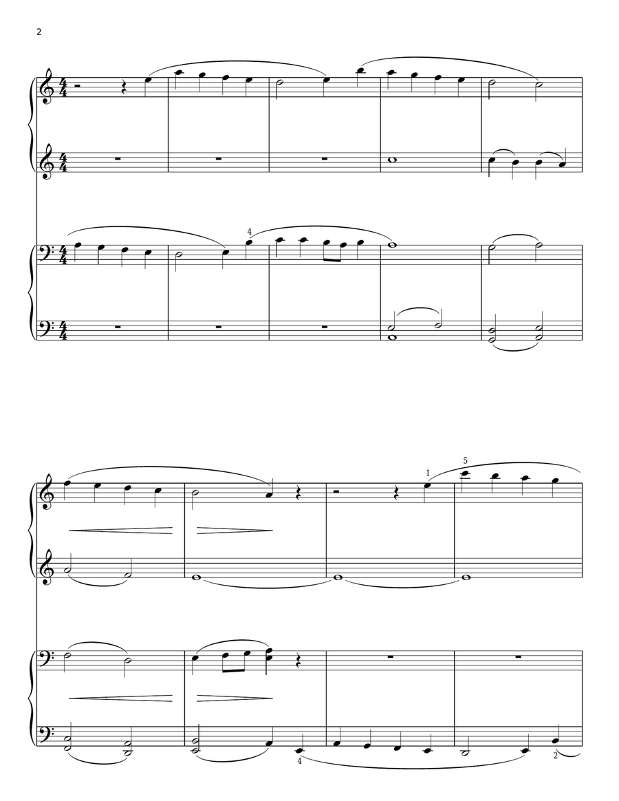 O Sacred Head, Now Wounded (arr. Phillip Keveren) Piano Duet scores gallery preview page 2