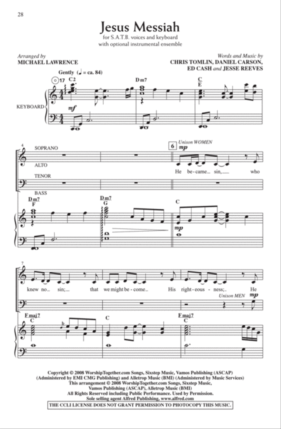 How Can We Keep from Singing? 4-Part scores gallery preview page 3