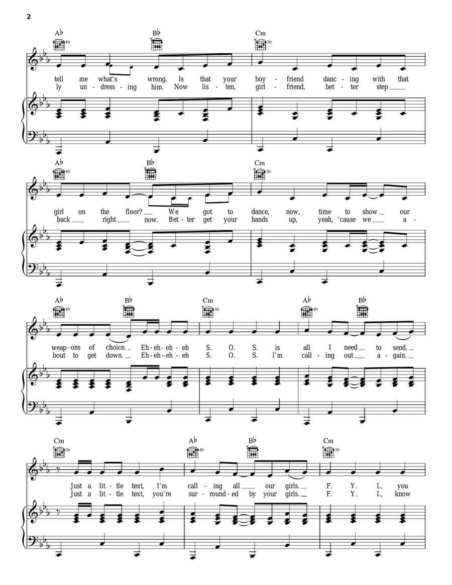 S.O.S. (Let The Music Play) Piano, Vocal, Guitar scores gallery preview page 2