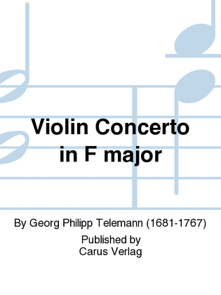 Book cover for Violin Concerto in F major