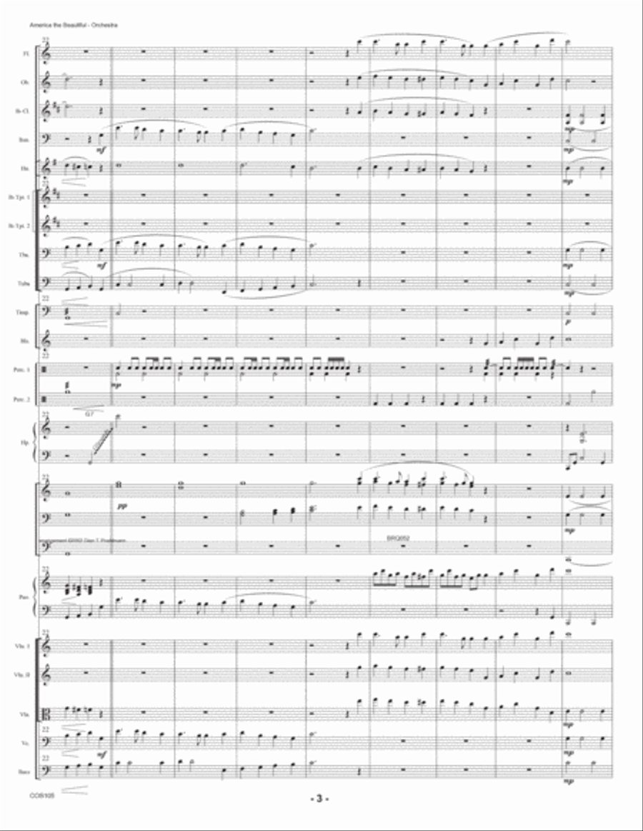 AMERICA, THE BEAUTIFUL - Symphonic Orchestra AMERICA, THE BEAUTIFUL - Symphonic Orchestra Full Orchestra scores gallery preview page 3