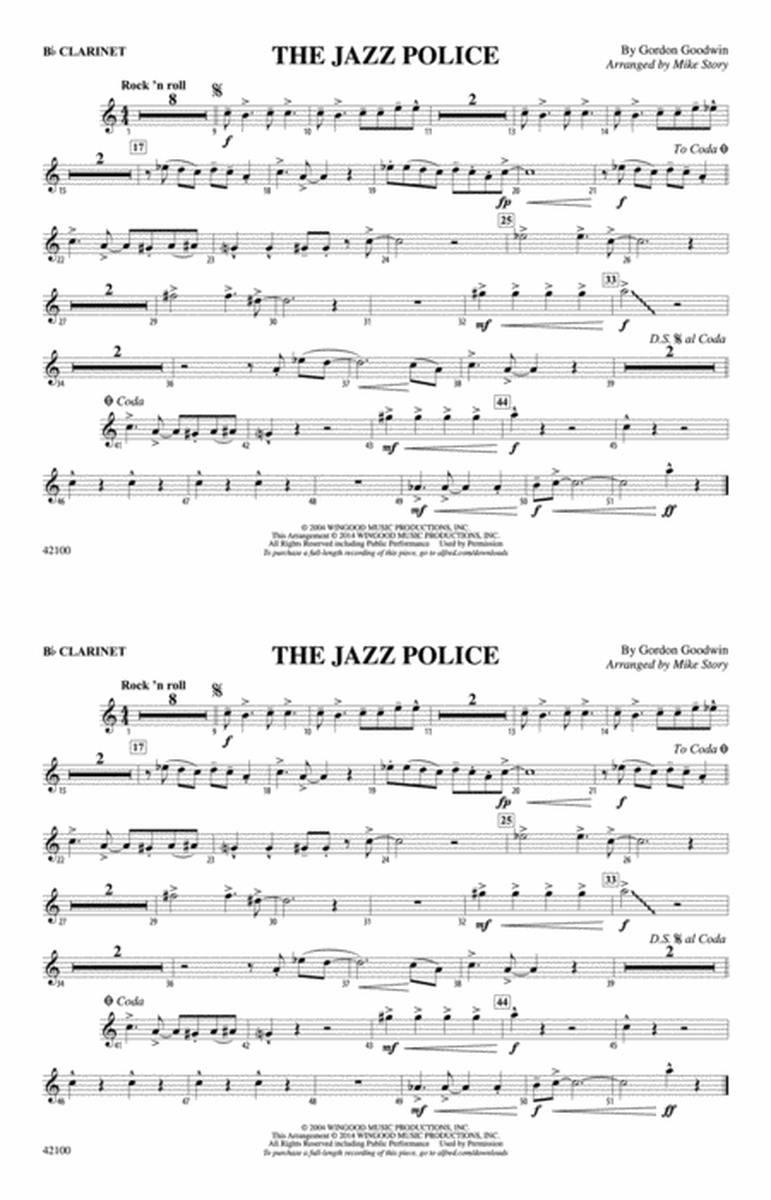 The Jazz Police: 1st B-flat Clarinet